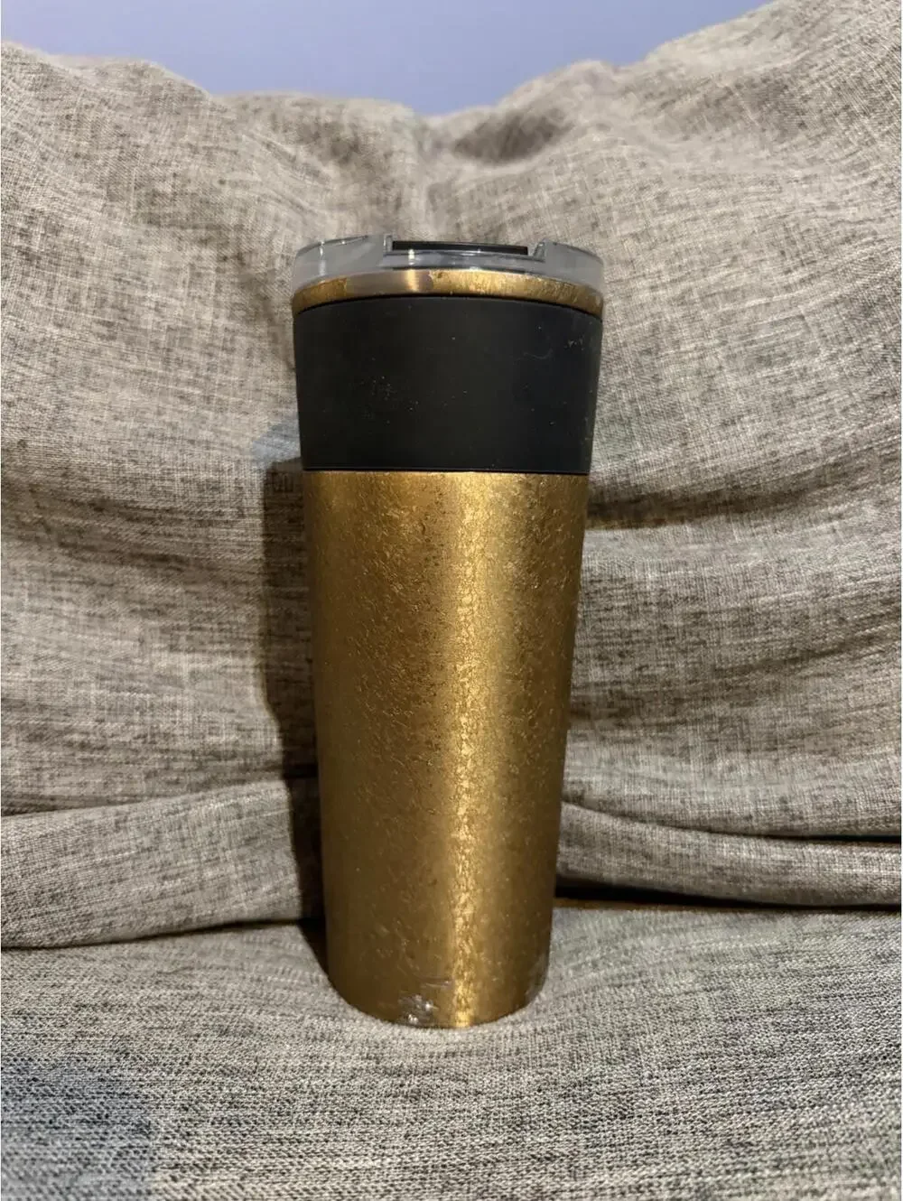 Starbucks 2021 Tumbler Gold Flake Black Grip 16 oz Stainless Steel
